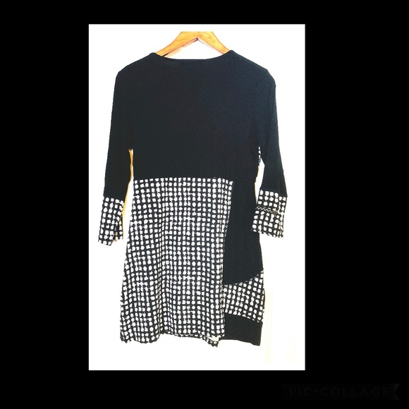 Linea Domani Limited Collection Black and White Jersey Abstract Mini Dress - Picture 5 of 5